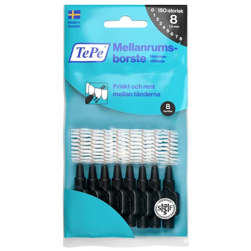 TePe Mellanrumsborste Original 1,5 mm Svart 8 st
