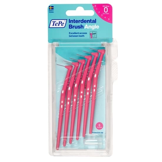 TePe Angle Vinklad Mellanrumsborste 0,4 mm Rosa 6 st