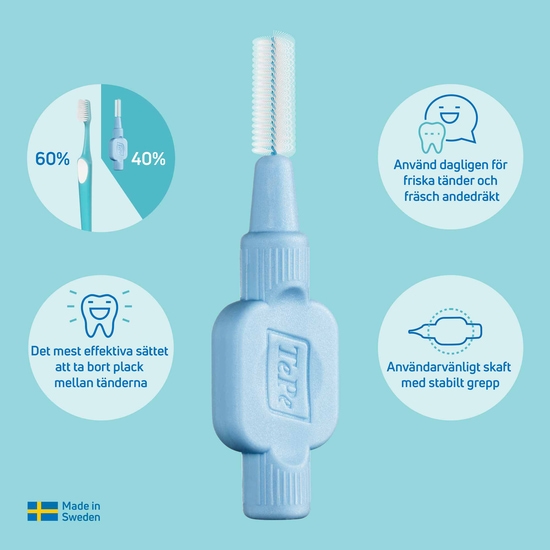 TePe Mellanrumsborste Extra Soft 0,6 mm Blå 8 st