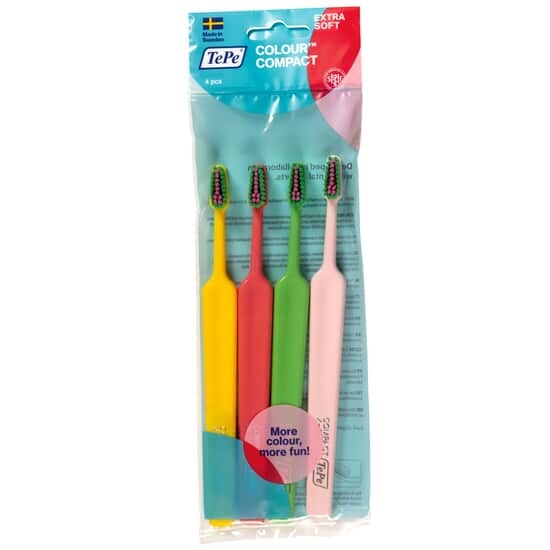 TePe Colour Compact Extra Soft Tandborste 4 st