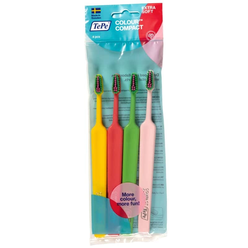 TePe Colour Compact Extra Soft Tandborste 4 st