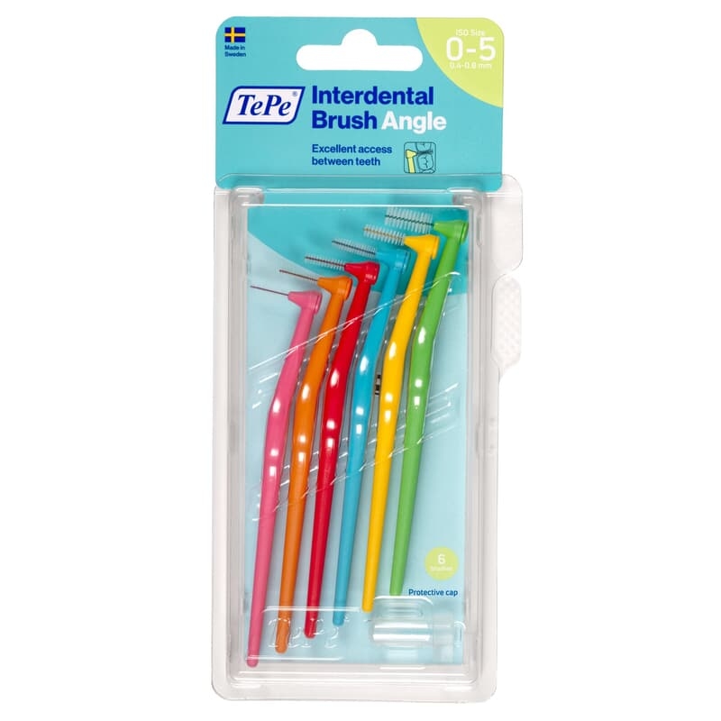 TePe Angle Vinklad Mellanrumsborste Mixpack 0,4-0,8 mm 6 st