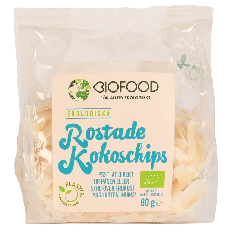 Biofood Rostade Kokoschips 80 g