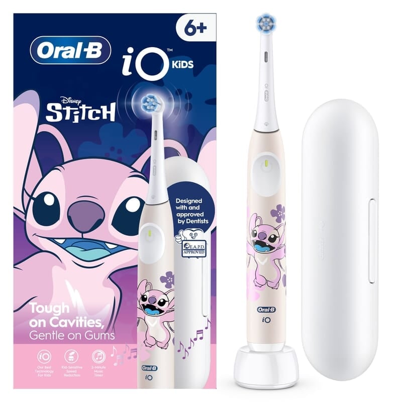 Oral-B iO Kids Eltandborste Disney Angel Lilo & Stitch med 1 Tandborsthuvud + 1 Resefodral