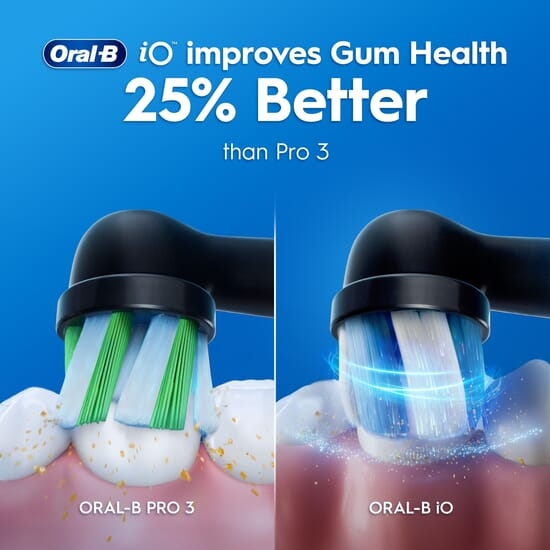 Oral-B iO2 Eltandborste Svart Giftset med 4 Tandborsthuvuden + Resefodral