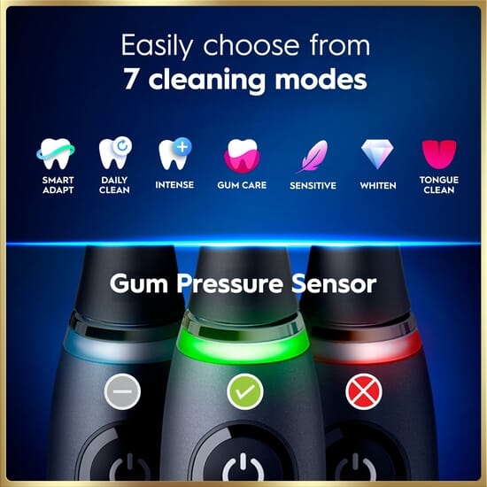 Oral-B iO9 Eltandborste Svart Giftset med 4 Tandborsthuvuden + Snabb Magnetisk Laddare