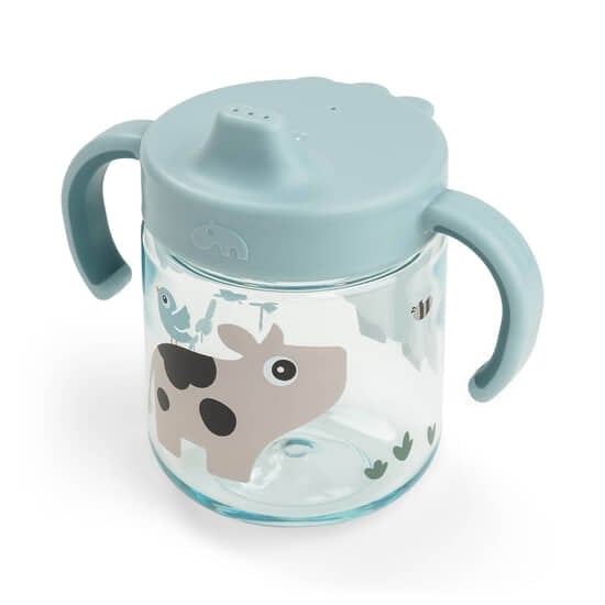 Done by Deer Första Pipmugg Tiny farm Blue 260 ml
