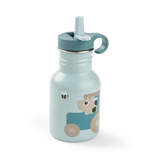 Done by Deer Vattenflaska Metall Tiny farm Blue 350 ml