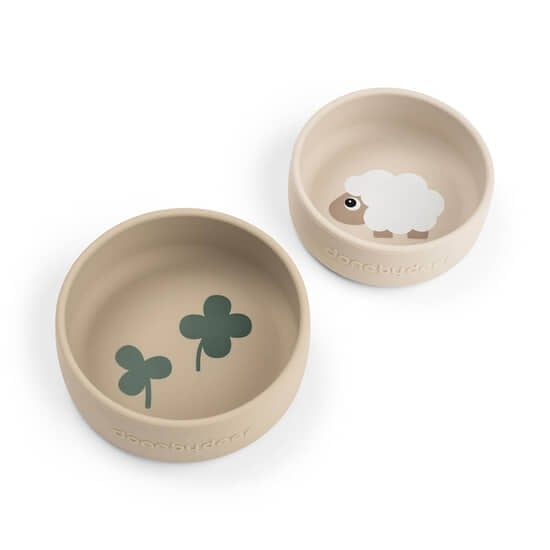 Done by Deer Skålset Silikon Sheepy Sand 2-pack
