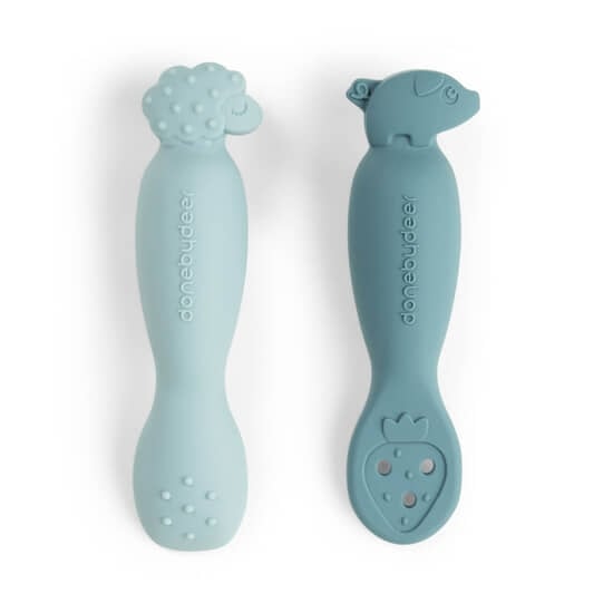 Done by Deer Första Skedset Tiny farm Blue 2-pack