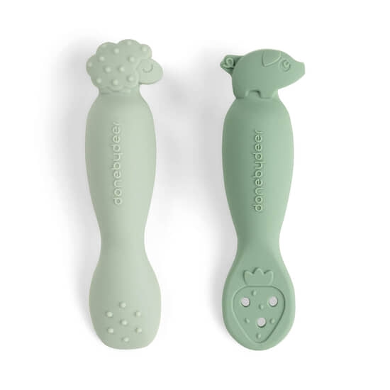 Done by Deer Första Skedset Tiny farm Green 2-pack