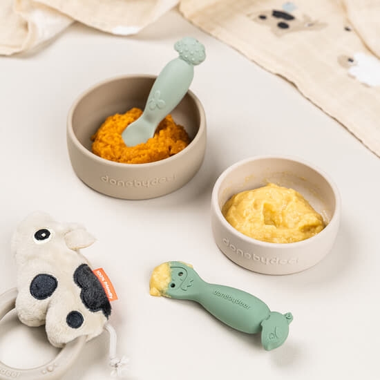 Done by Deer Första Skedset Tiny farm Green 2-pack