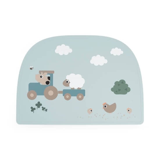 Done by Deer Bordstablett Silikon Tiny farm Blue