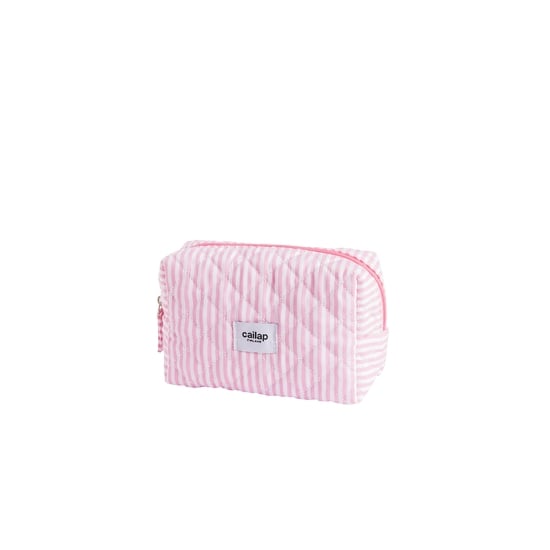 Cailap Sminkväska med rosa ränder Liten