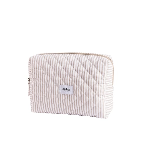 Cailap Sminkväska med beige ränder Stor