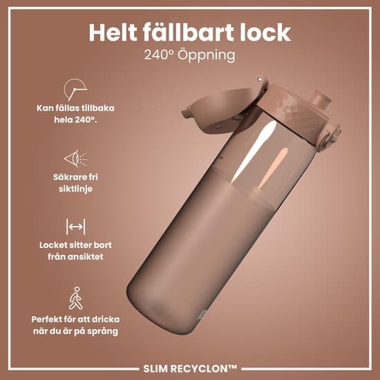ION8 OneTouch Recyclon Vattenflaska Halvskuren Mocha Mousse 500 ml
