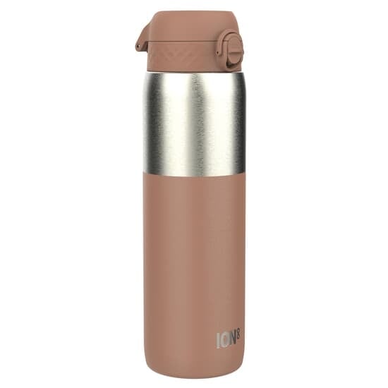ION8 OneTouch Isolerad Vattenflaska i Rostfritt Stål Halvskuren Mocha Mousse 920 ml
