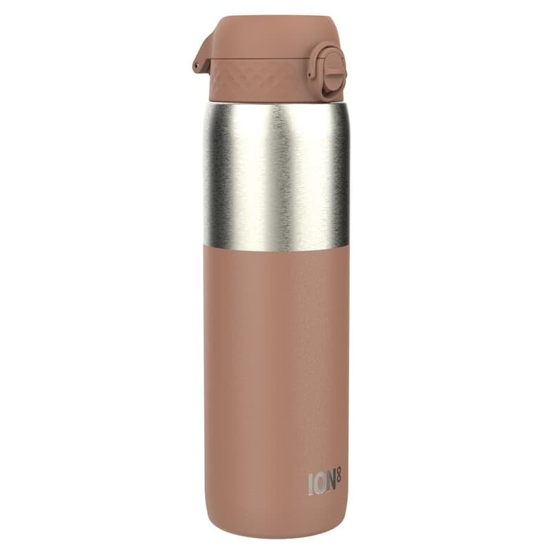 ION8 OneTouch Isolerad Vattenflaska i Rostfritt Stål Halvskuren Mocha Mousse 920 ml