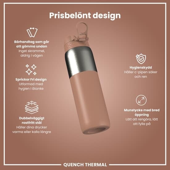 ION8 OneTouch Isolerad Vattenflaska i Rostfritt Stål Halvskuren Mocha Mousse 920 ml