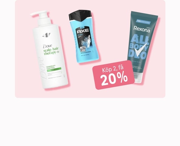 Köp 2, få 25% på Dove, Rexona & AXE