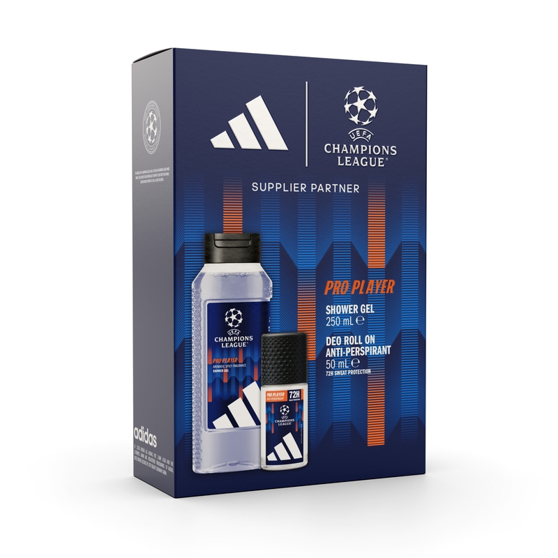 Adidas Gift Set UEFA Pro Player Shower Gel 250 ml + Roll On 50 ml