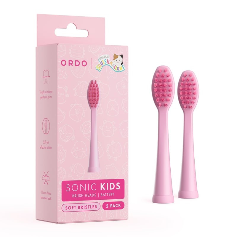 Ordo Sonic Kids Battery Brush Heads Squishmallows Auggie 2-pack