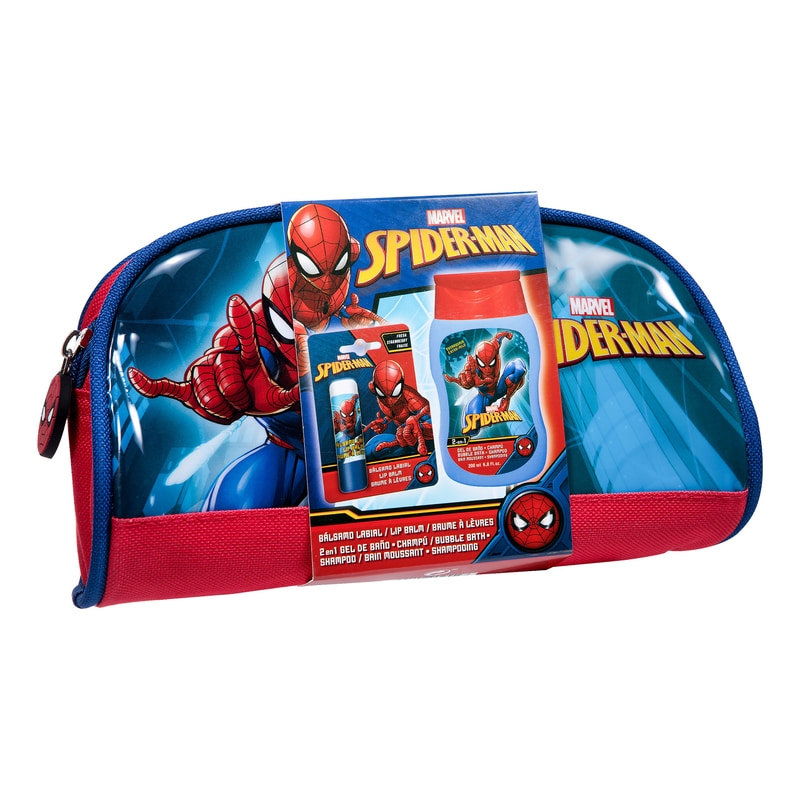 Depend Spiderman Toilet Bag with 2-in-1 Bubble Bath & Shampoo and Lip Balm