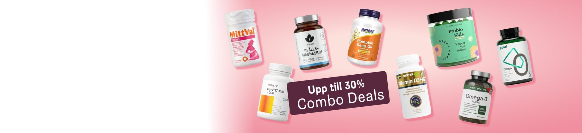 Upp till 30% på Combo Deals på utvalda kosttillskott