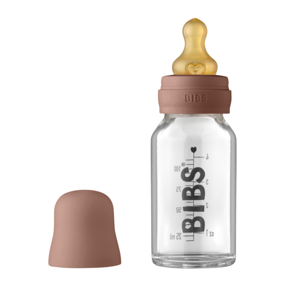 BIBS Baby Glass Bottle Complete Set Latex Woodchuck 110 ml