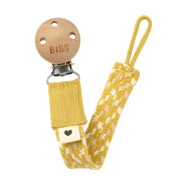 BIBS Paci Braid Mustard/Ivory/Vanilla