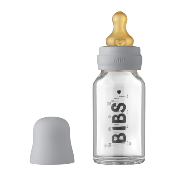 BIBS Baby Glass Bottle Complete Set Latex Cloud 110 ml