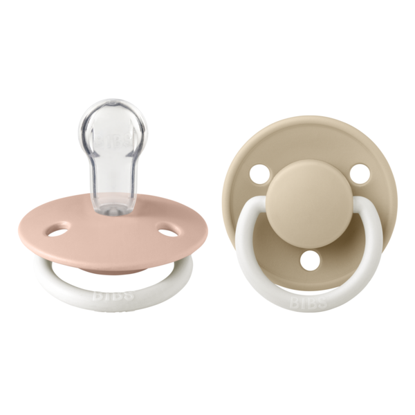 BIBS De Lux Silicone Onesize Blush GLOW/Vanilla GLOW 2-pack