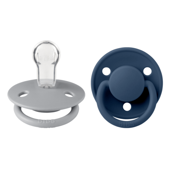 BIBS De Lux Silicone Onesize Cloud/Steel Blue 2-pack