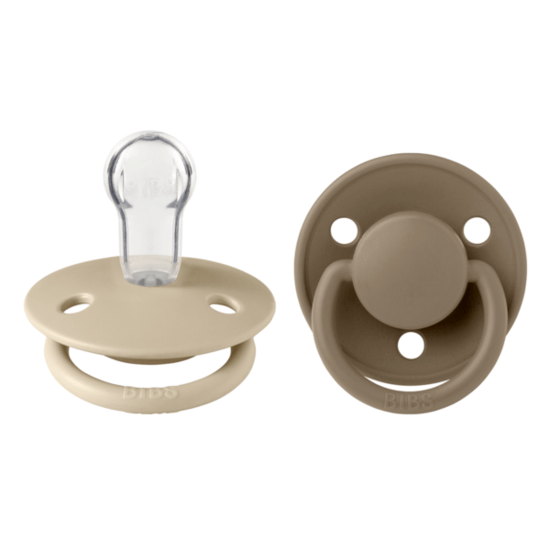 BIBS De Lux Silicone Onesize Vanilla/Dark Oak 2-pack
