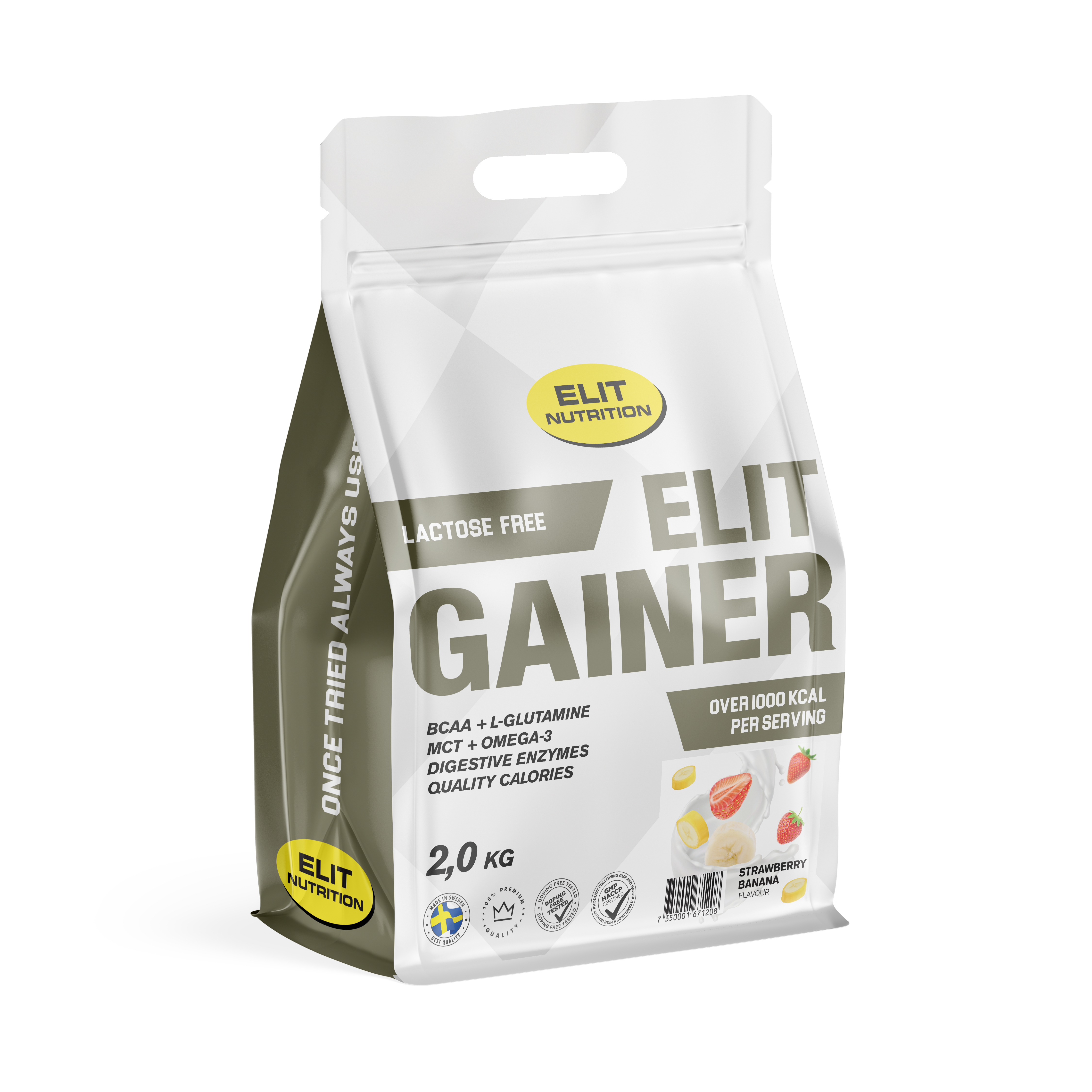 Elit Nutrition Gainer Laktosfri Strawberry Banana 2,2 kg