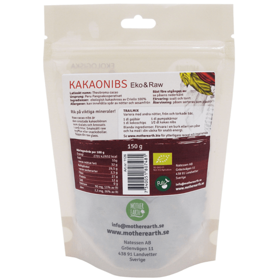 Mother Earth Kakaonibs Pangoa Premium ME RAW&EKO 150 g