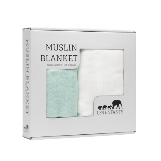 Les Enfants Muslin Blanket Green