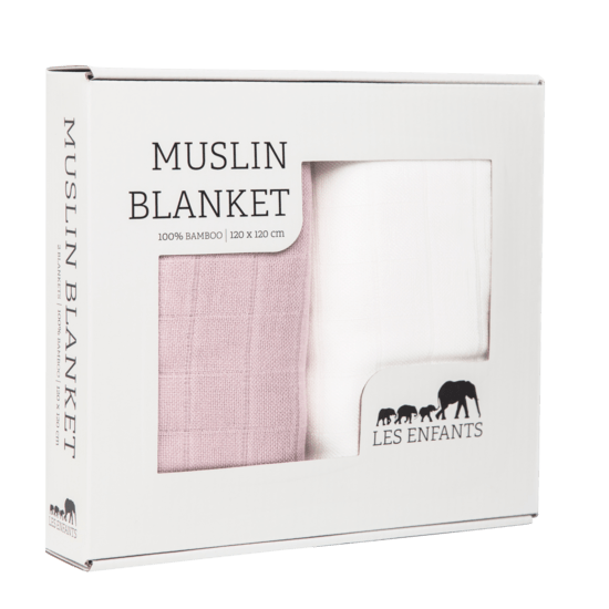 Les Enfants Muslin Blanket Pink