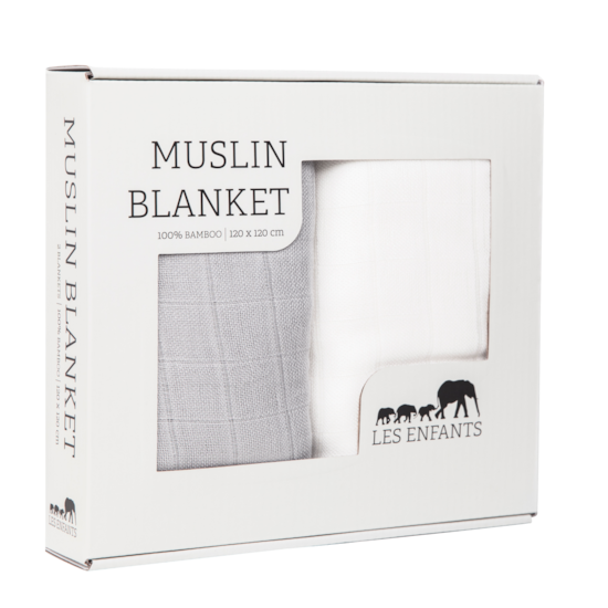 Les Enfants Muslin Blanket Grey