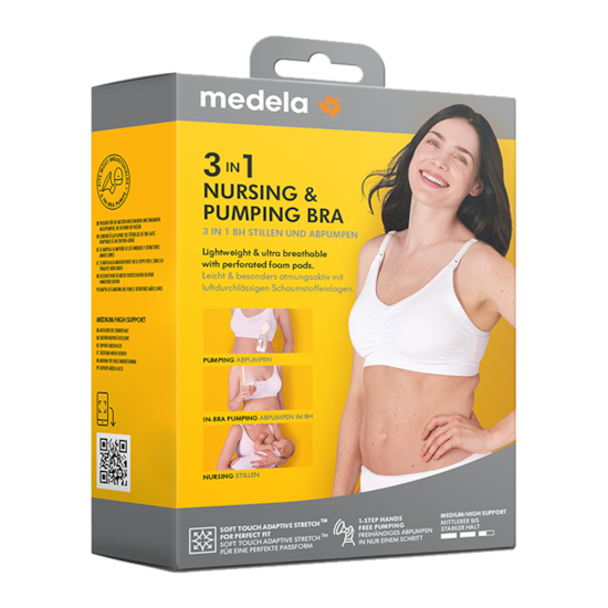 Medela 3-i-1 amnings- och pumpnings-BH vit M