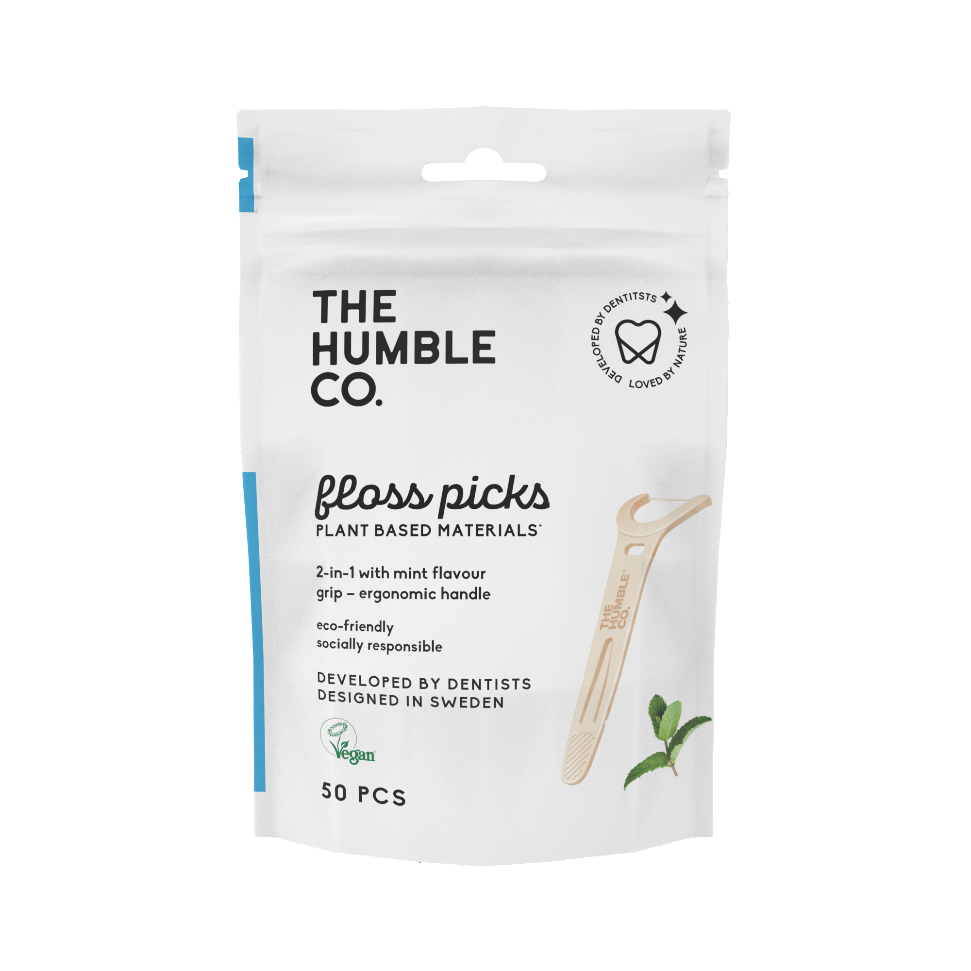 Humble Floss Picks Mint Grip Handle 50 st