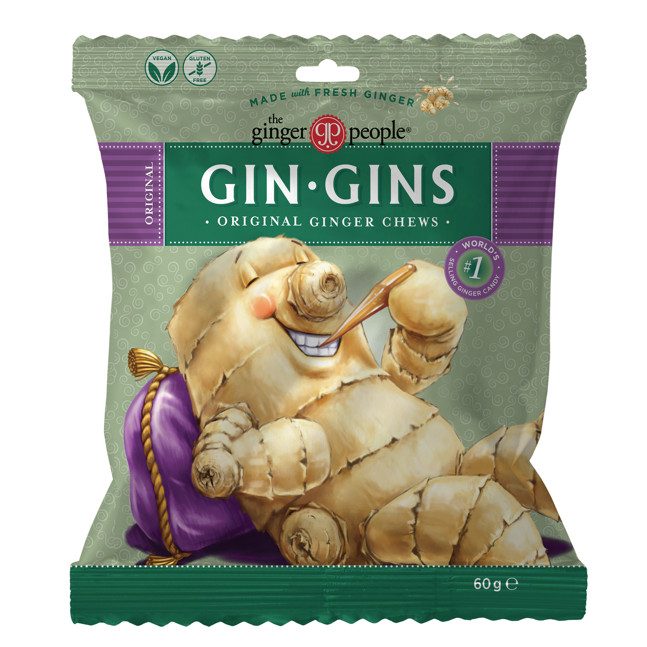 The Ginger People Gin Gins Mjuk Ingefärsgodis Original 60 g