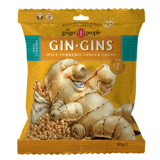 The Ginger People Gin Gins Mjuk Ingefärsgodis Gurkmeja Starka 60 g