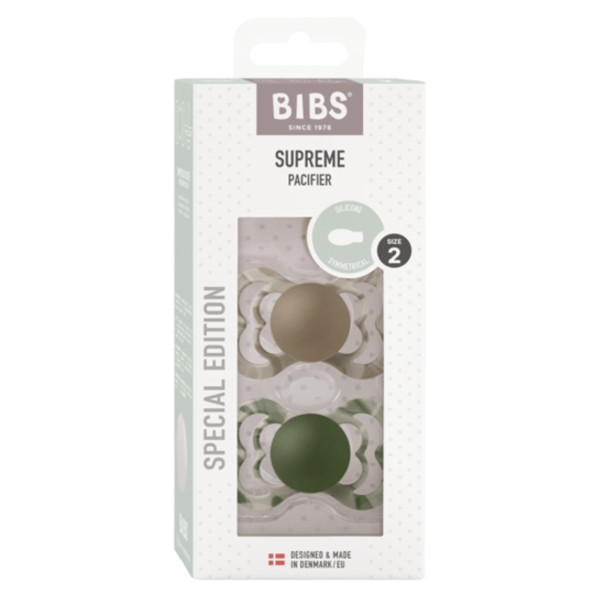 BIBS Supreme Tie Dye Camo Silicone Size 2 Green Mix 2-pack