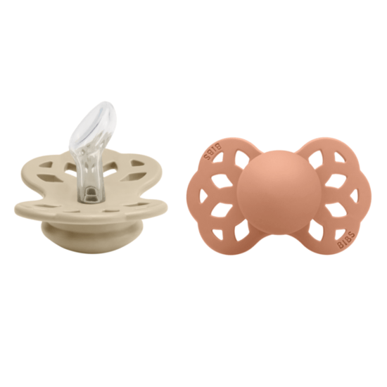 BIBS Infinity Silicone Anatomical Size 1 Vanilla/Peach 2-pack