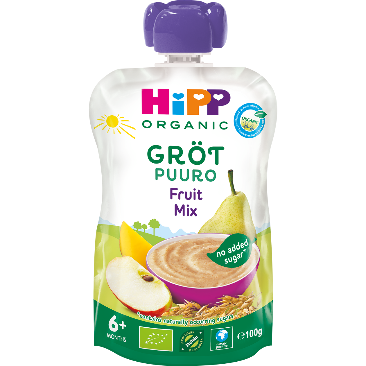 Hippis Gröt Fruktmix 6m 100g