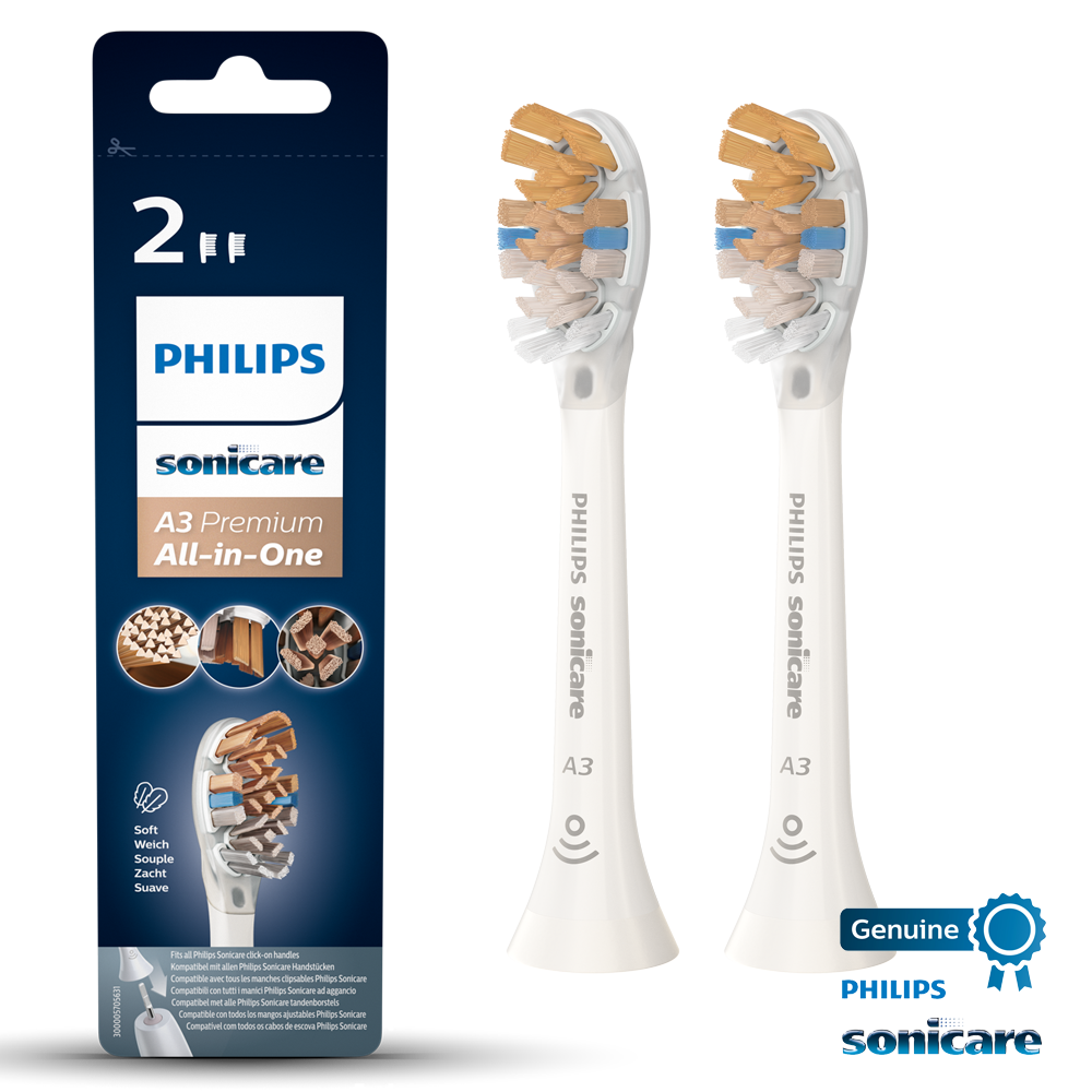Philips Sonicare borsthuvud A3 Premium All in One Vit