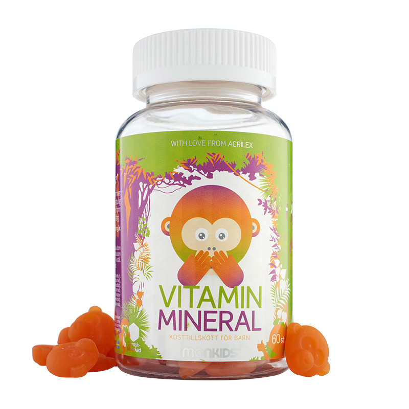 Monkids Vitamin Mineral Barn Ananas  60 st tabletter