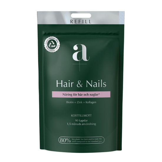 A+ Hair & Nails refillpåse 90 kapslar