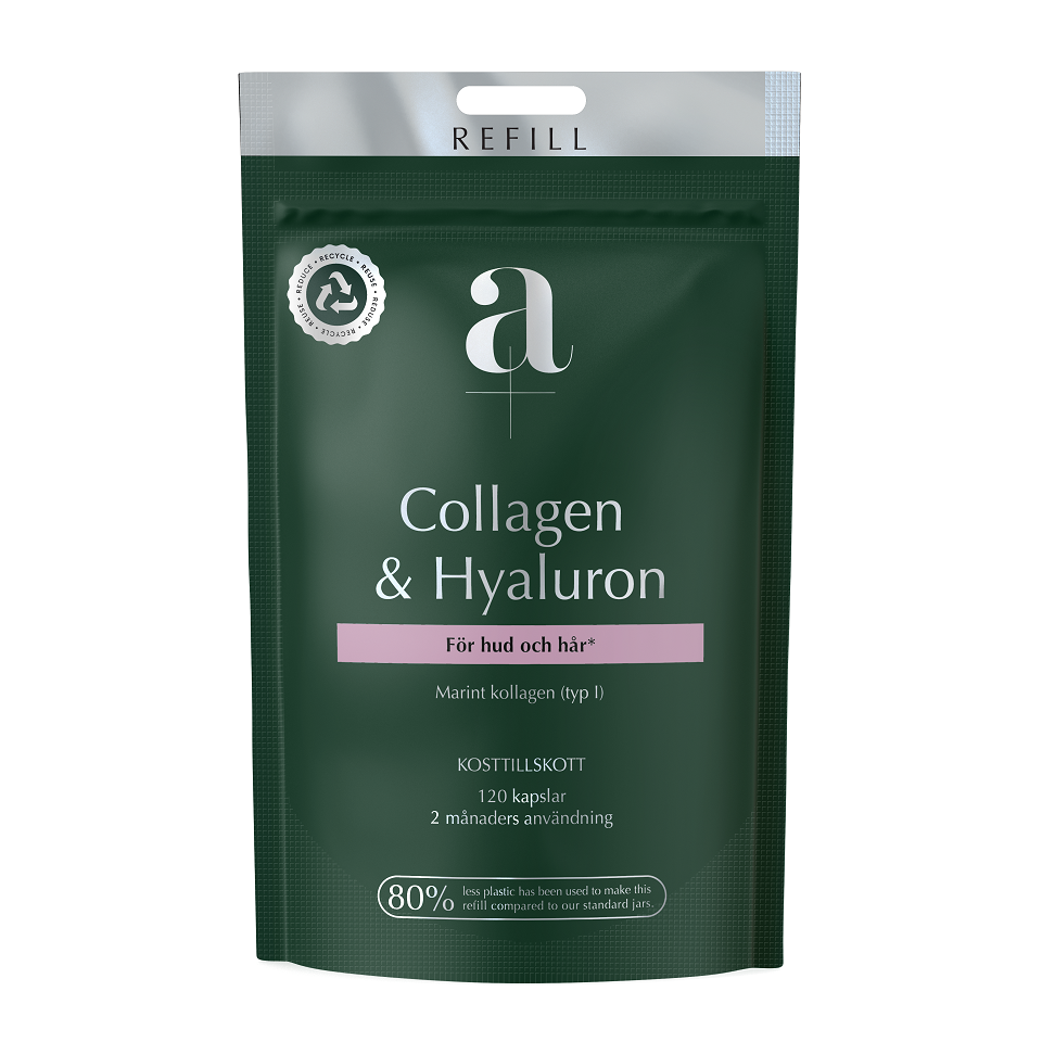 A+ Collagen + Hyaluron refillpåse 120 kapslar